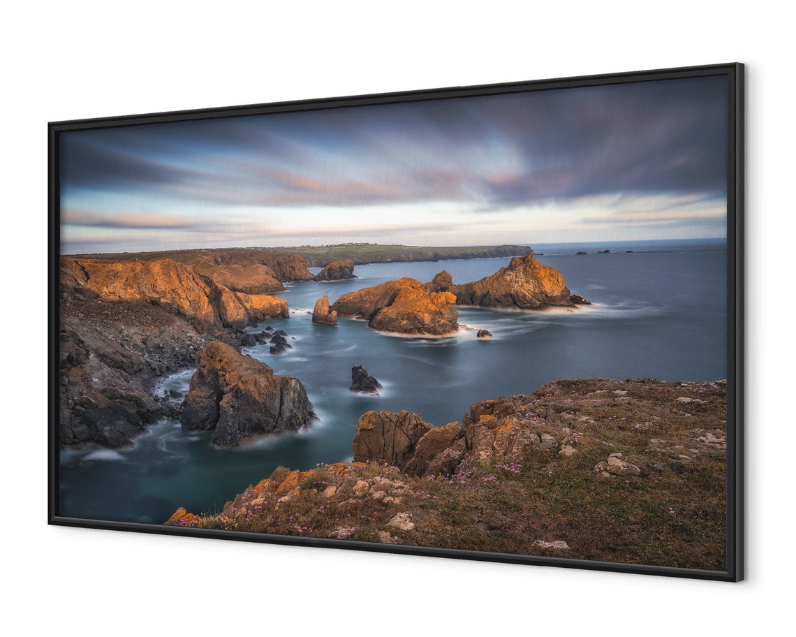 Cornwall England Rocky Cliffs Sea Stacks Long Exposure Coast Poster - Image 4
