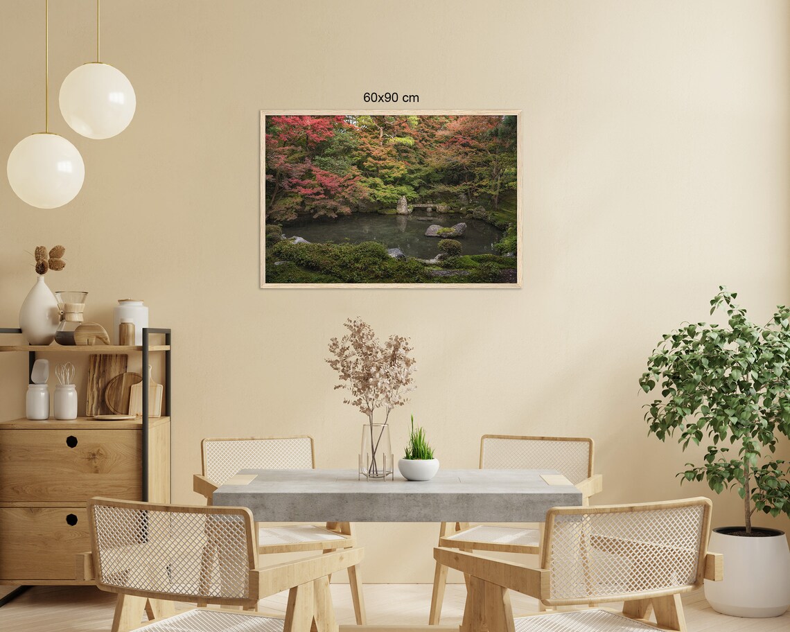 Japanese Garden Pond Autumn Maples Moss Rocks Japan Zen Poster - Image 3
