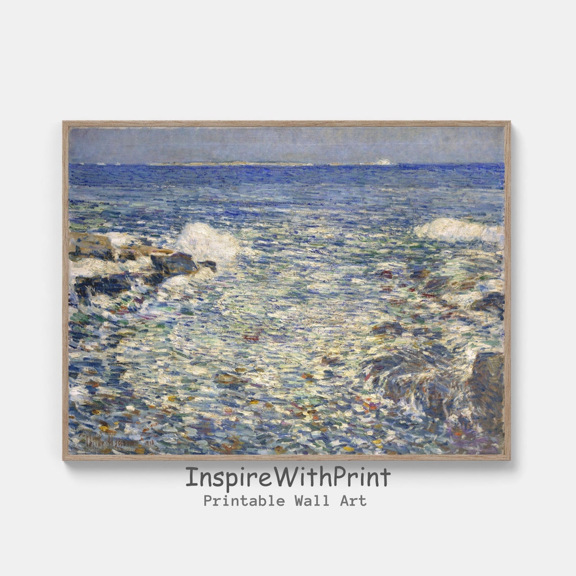 Impressionist Ocean Waves Seascape Tranquil Coastal Painting Poster