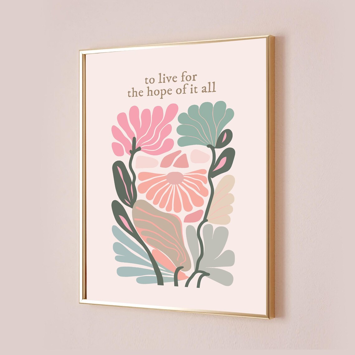 Taylor Lyric Quote Floral Room Office Art Print