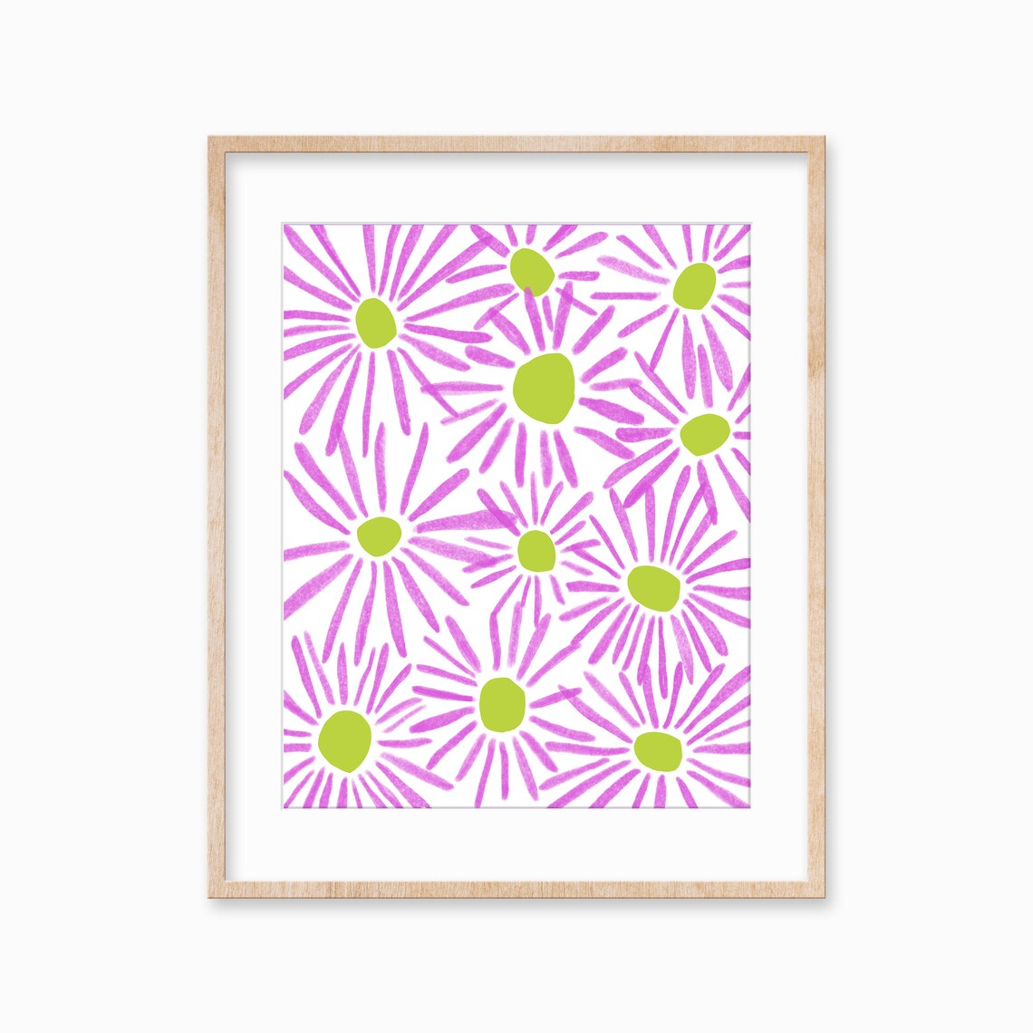 Modern Colorful Flower Print, Maximalist Floral Art