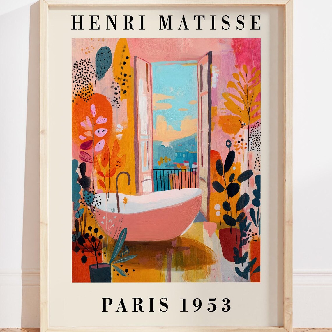 Henri Matisse Bathroom Wall Art Print, Colorful Painting