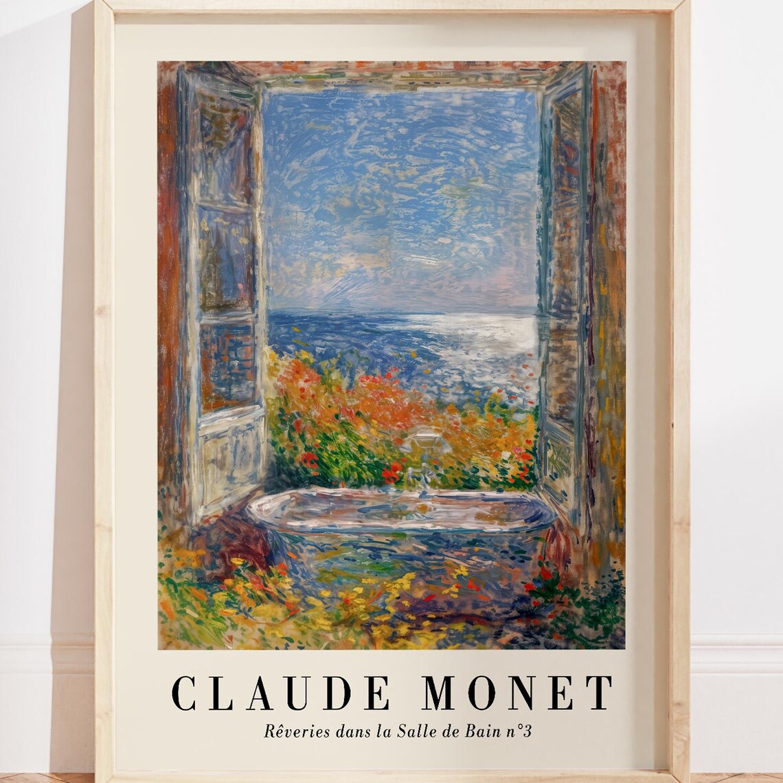 Claude Monet Bathroom Floral Art Print, Whimsical