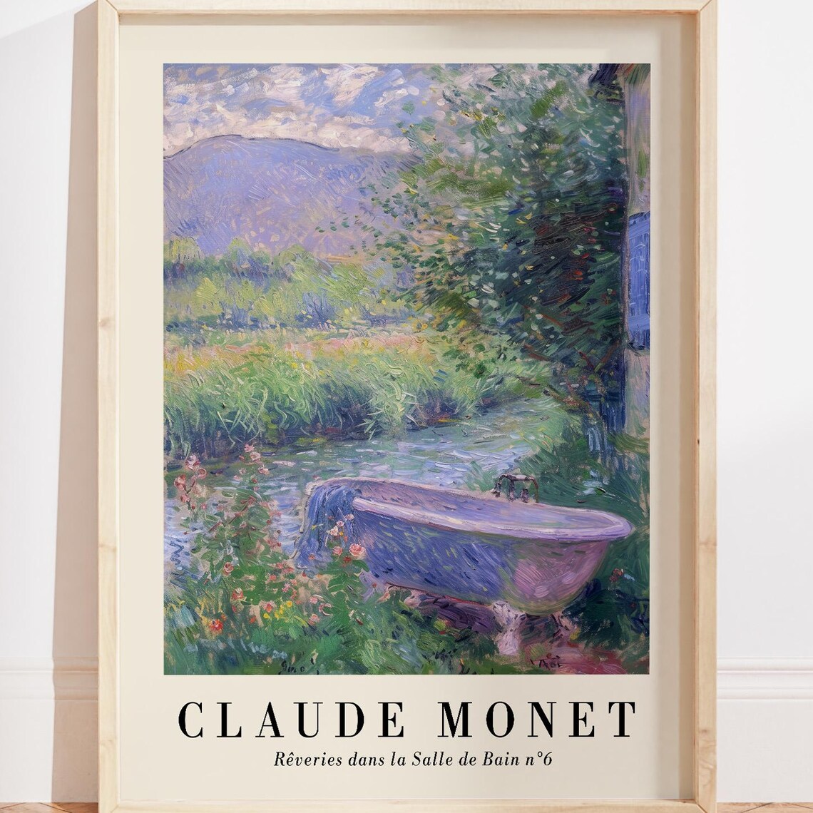 Claude Monet Bathroom Print, Floral Countryside Poster