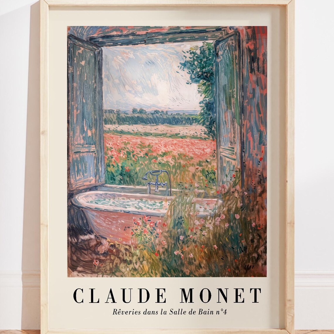 Monet-Inspired Floral Countryside Art Print
