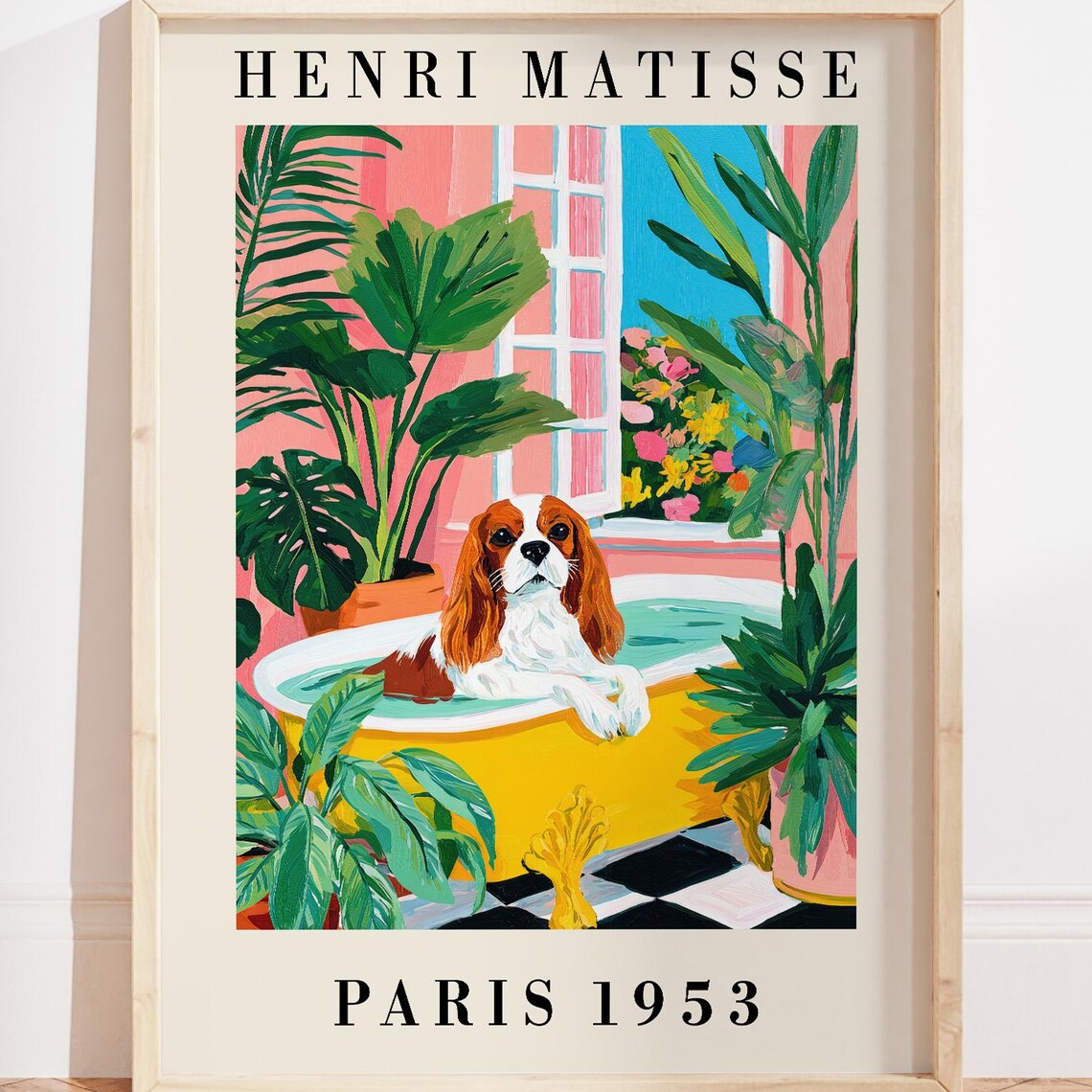 Cavalier King Charles Spaniel, Matisse-Inspired Art Print