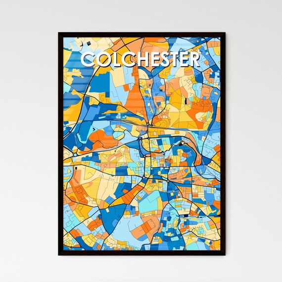 Colchester England Vibrant City Map Artwork Colorful Travel Decor Poster