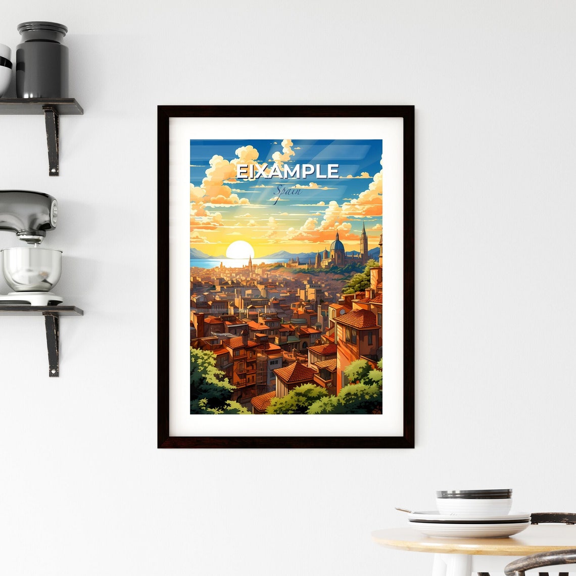 Eixample Spain Barcelona District Golden Sunset Rooftops Poster - Image 2