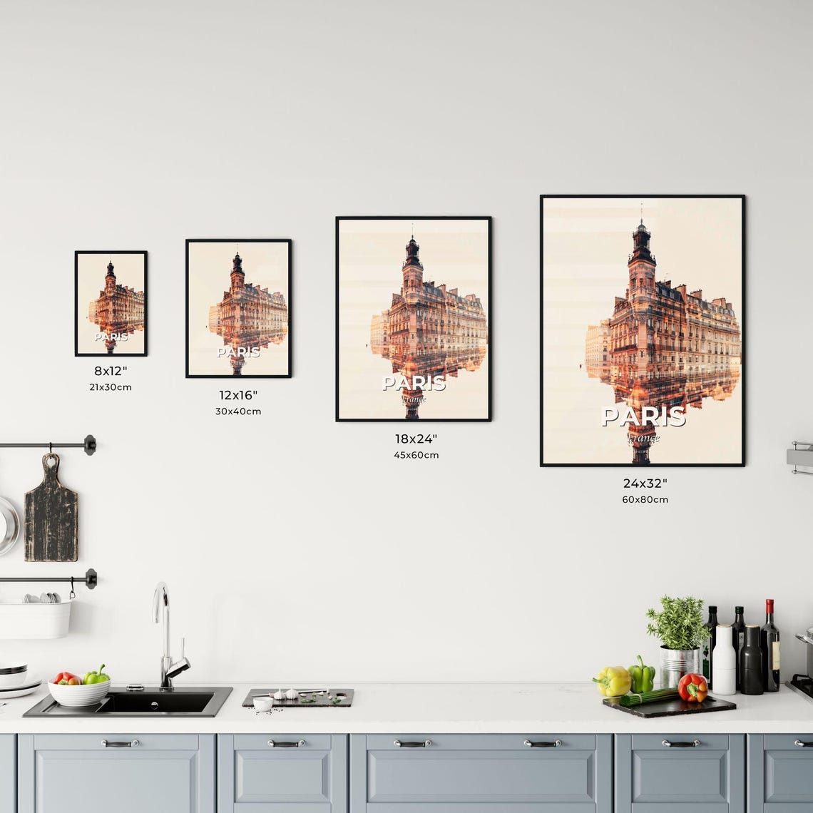 Paris France Double Exposure Haussmann Architecture Art Poster - Image 3