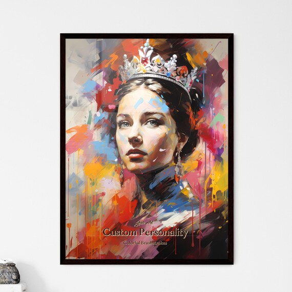 Custom Portrait Painting Colorful Brushstroke Personal Art Poster