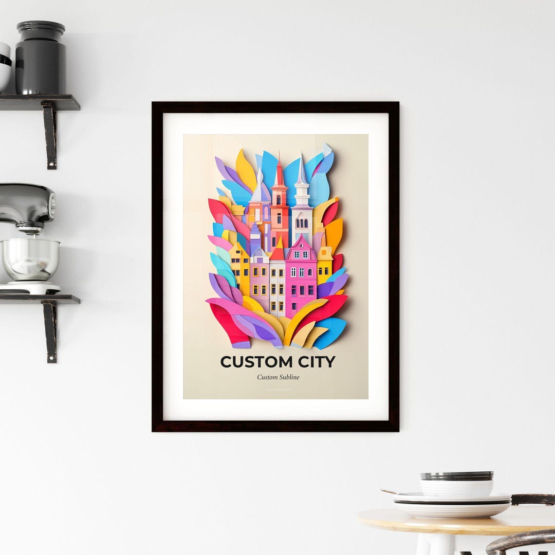 Custom City Papercut Personalized Hometown Skyline Art Print - Image 2