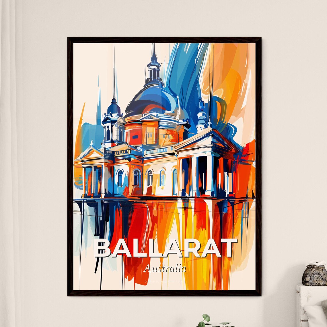 Ballarat Australia Domed Landmark Vibrant Painterly Color Art Poster