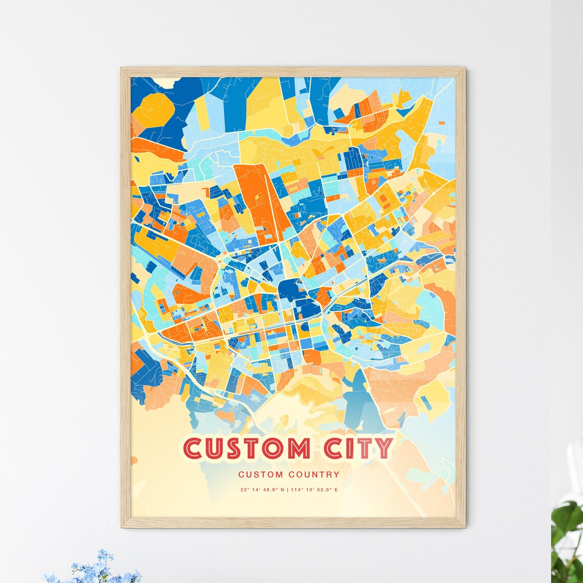 Custom City Map Two-Toned Art Print