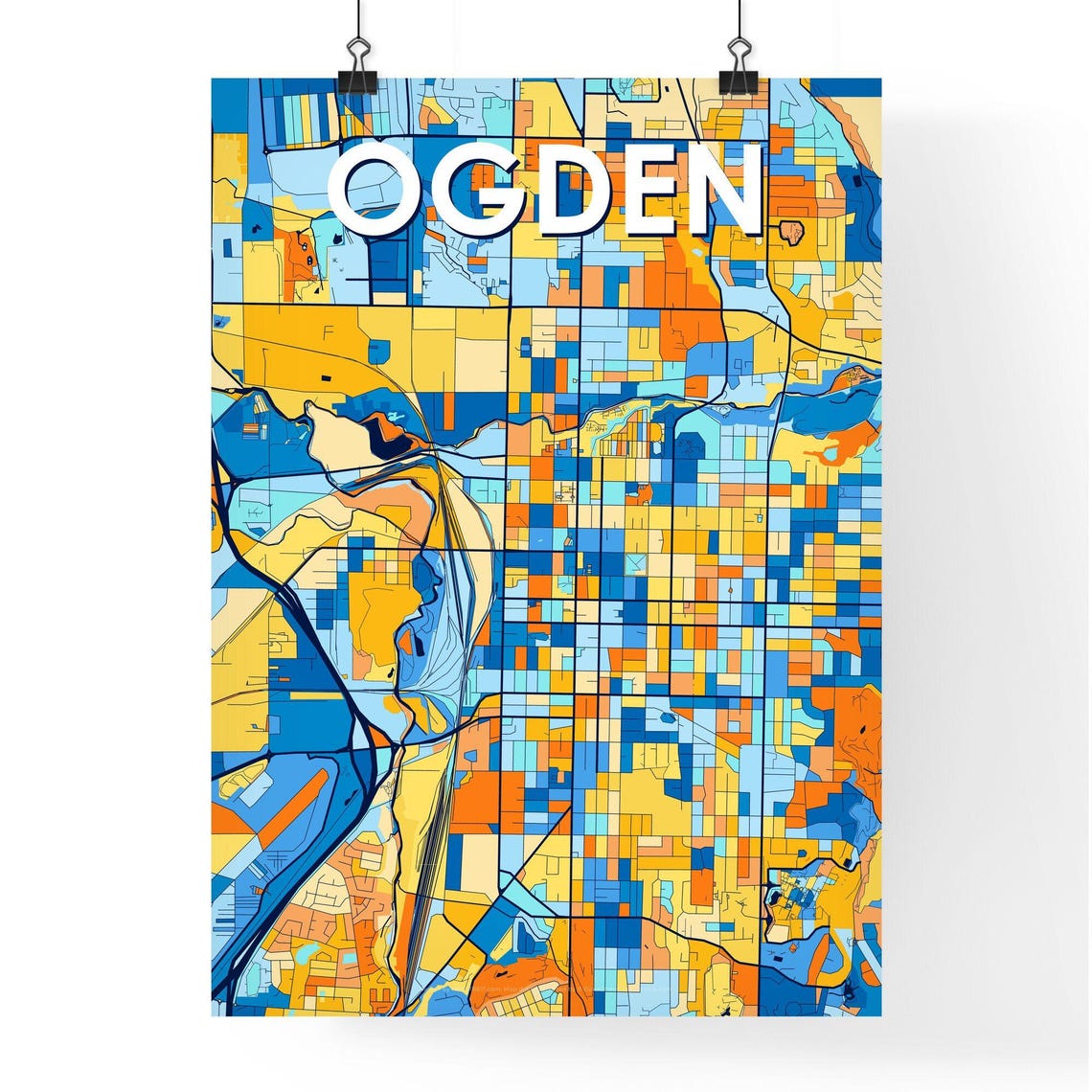 Ogden Utah Colorful Modern City Map Poster for Home and Office - Image 4
