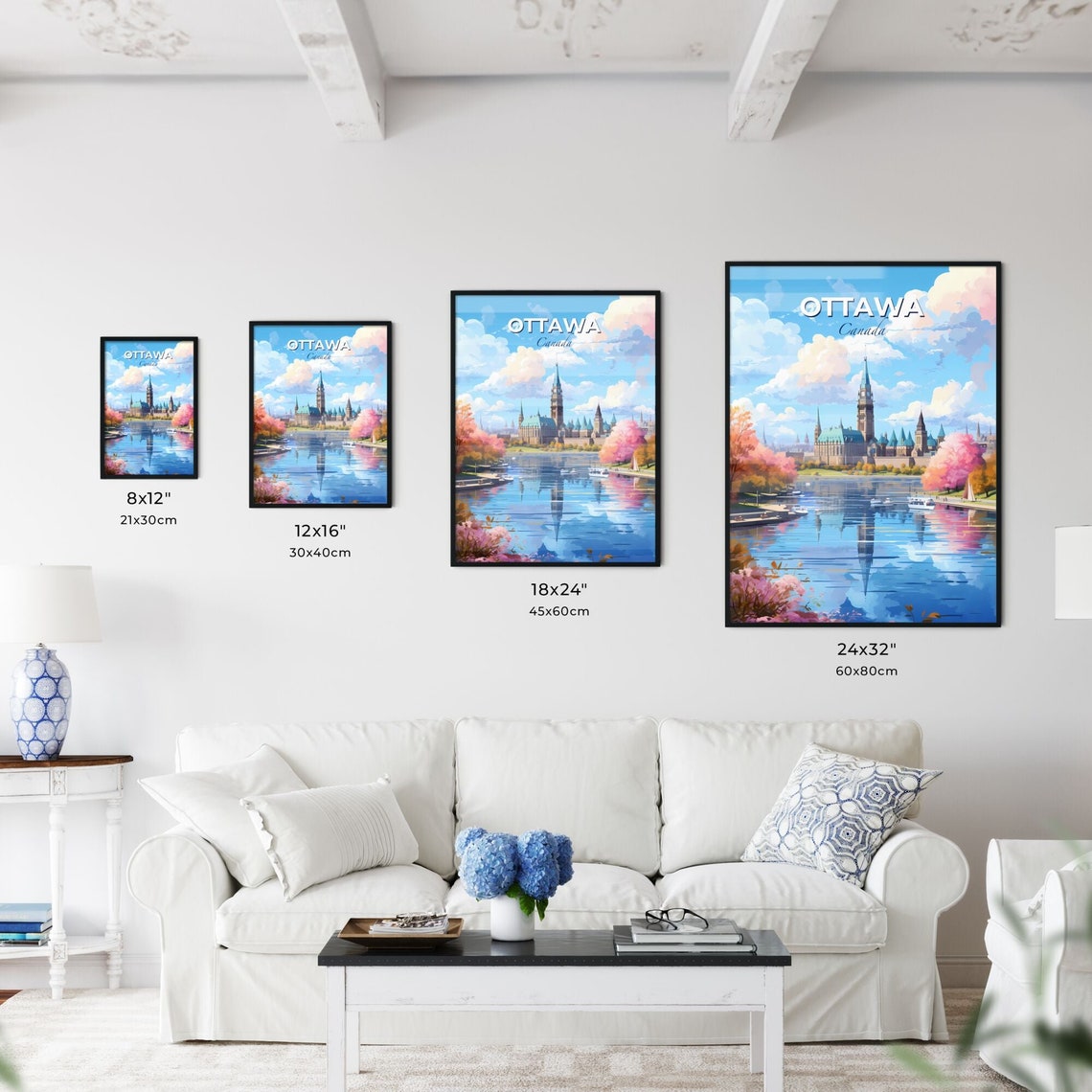 Ottawa Canada Parliament Hill Peace Tower Spring Travel Poster Art - Image 3