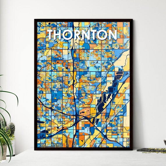 Thornton Colorado Colorful Vibrant City Street Map Art Poster