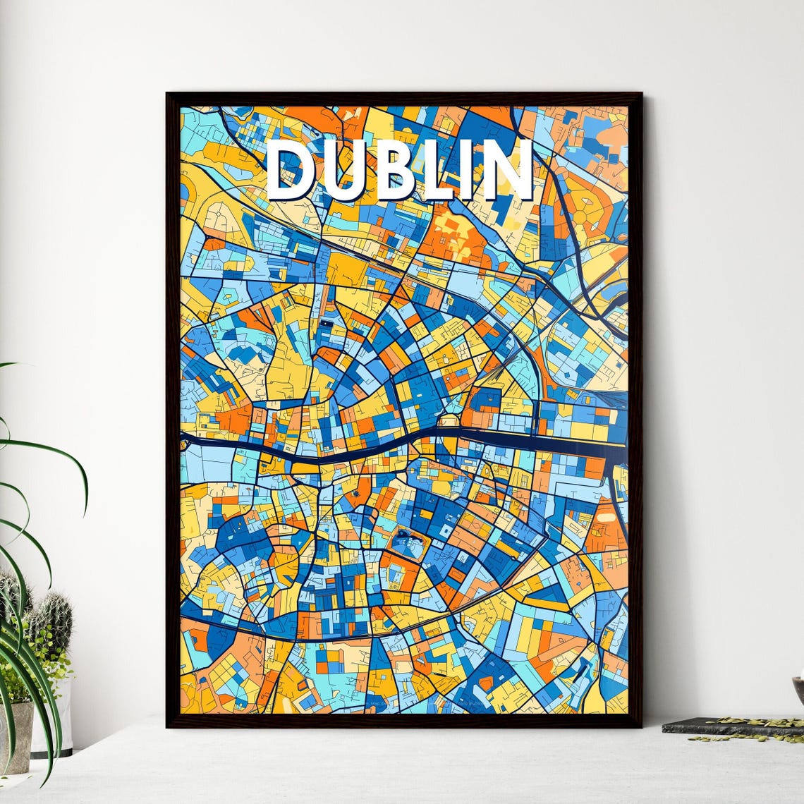 Dublin Ireland Modern Colorful Map Art City Street Design Poster