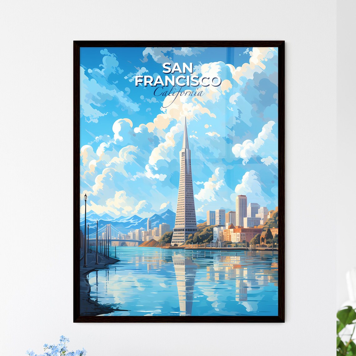 San Francisco California Skyline Bayfront Tower Cityscape Travel Poster