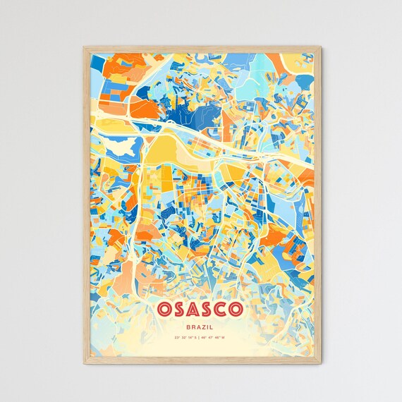 Osasco Brazil Vibrant Colorful Modern City Street Map Art Poster
