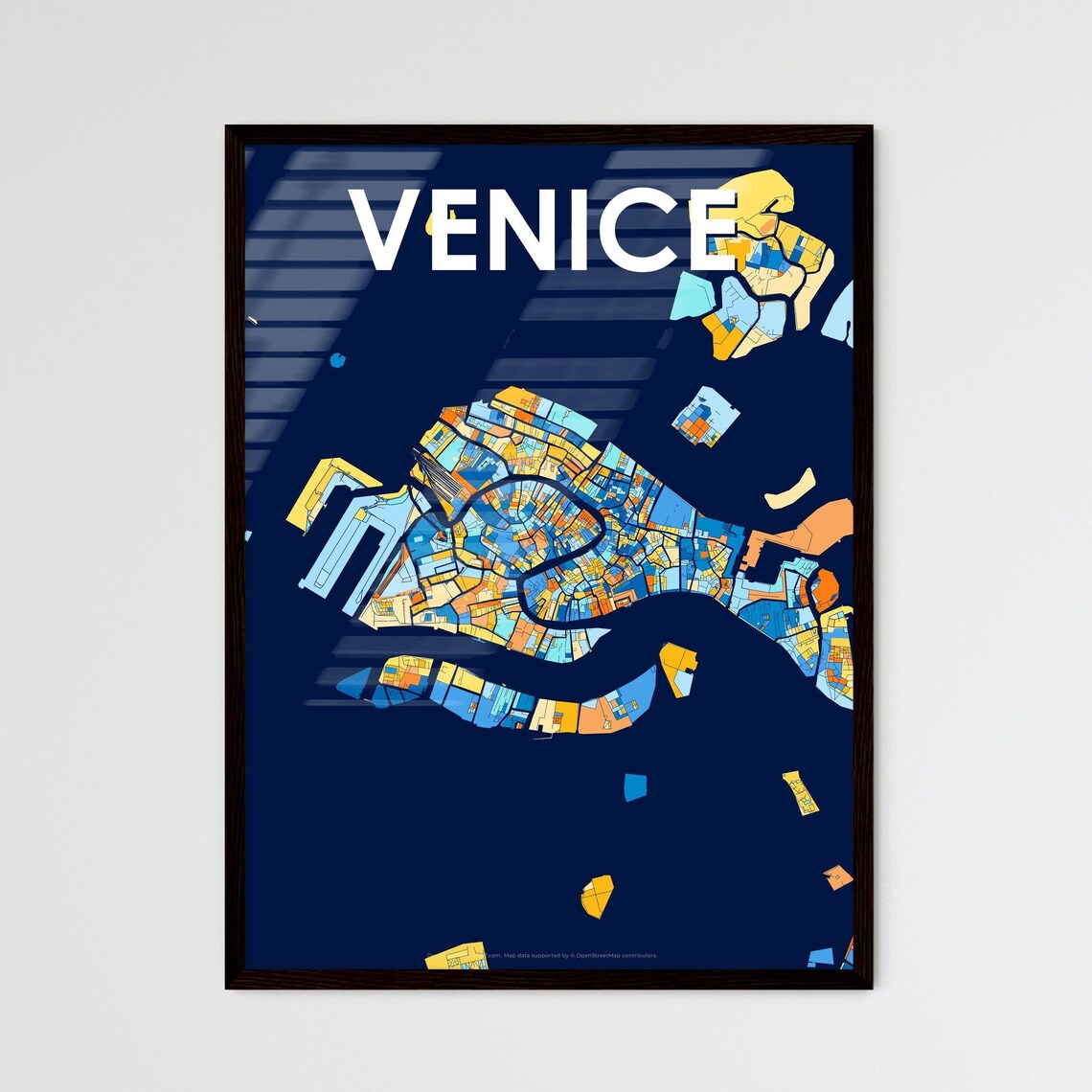 Venice Italy Colorful Street Map Artwork Modern City Home Decor Poster