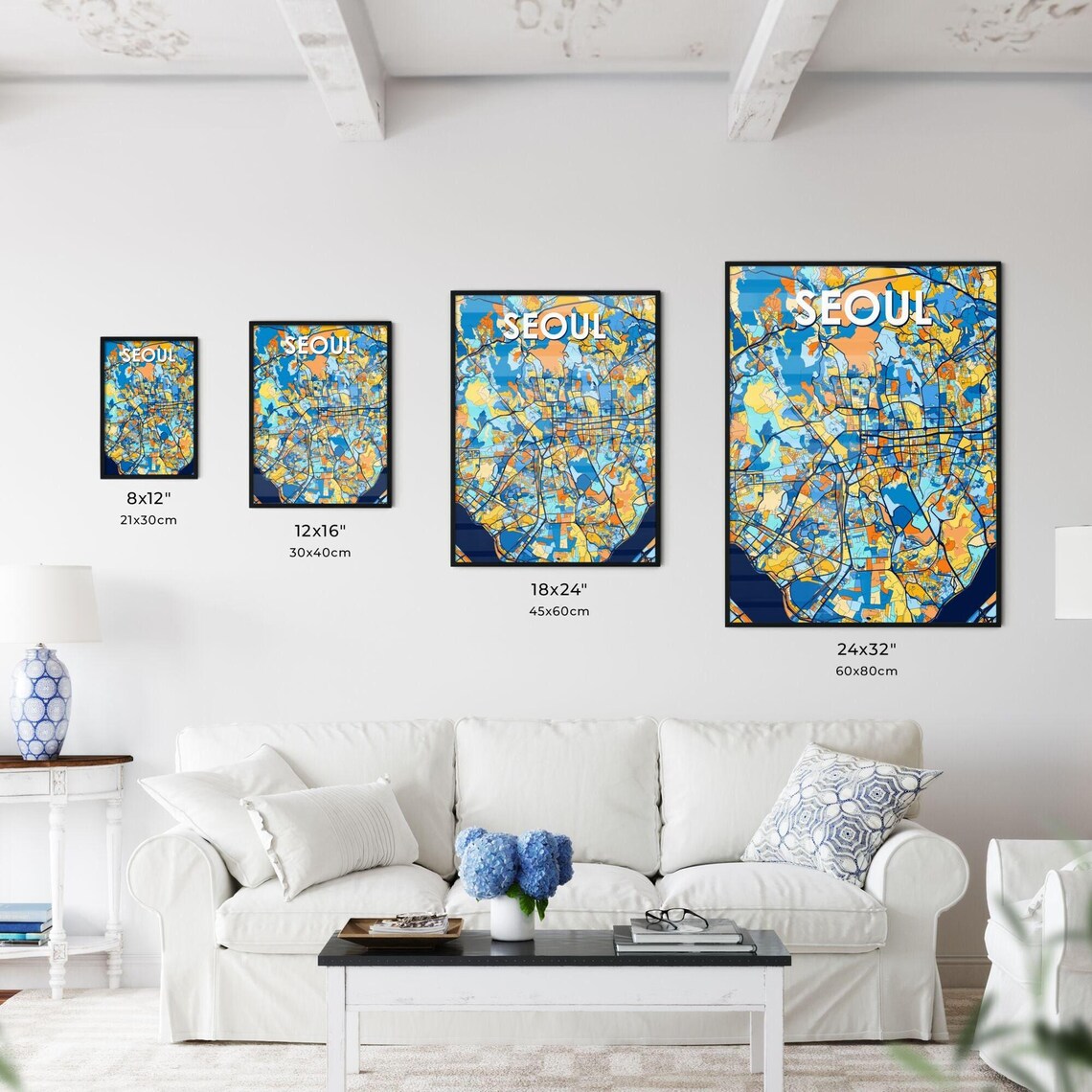 Seoul South Korea Colorful Modern City Street Map Travel Decor Poster - Image 3