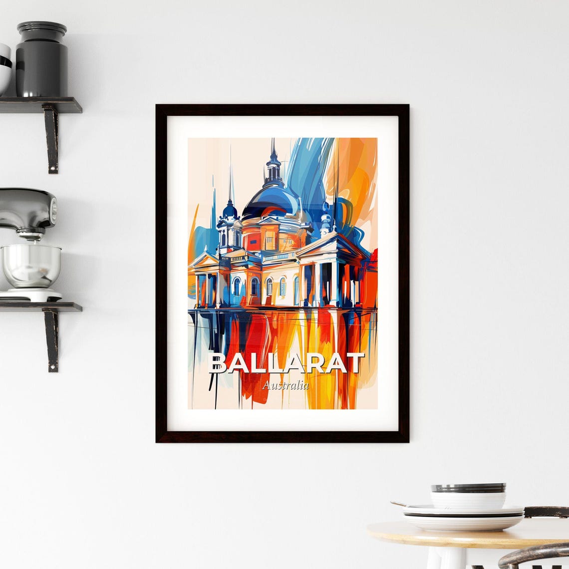 Ballarat Australia Domed Landmark Vibrant Painterly Color Art Poster - Image 2