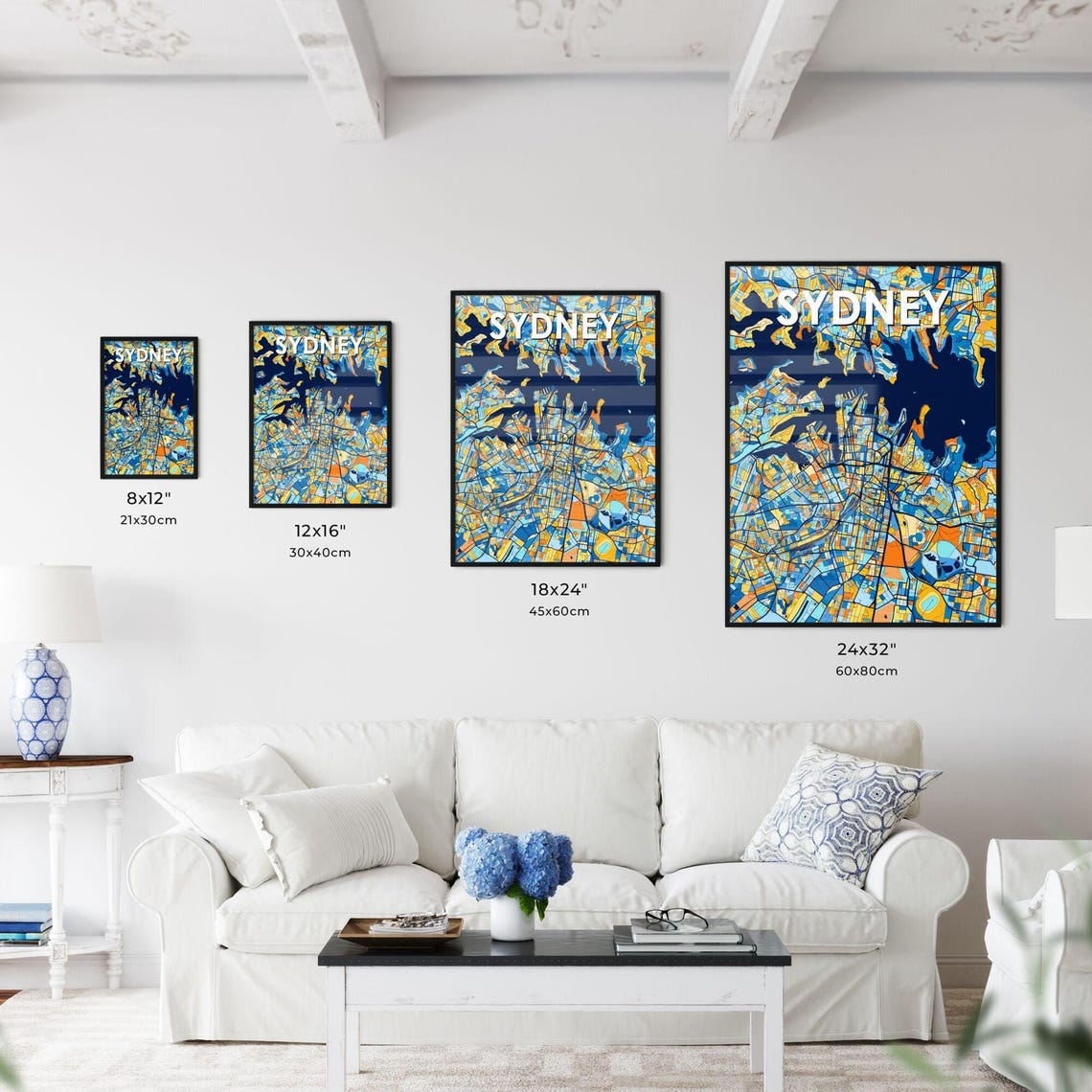 Sydney Australia Colorful Modern City Street Map Travel Decor Poster - Image 3