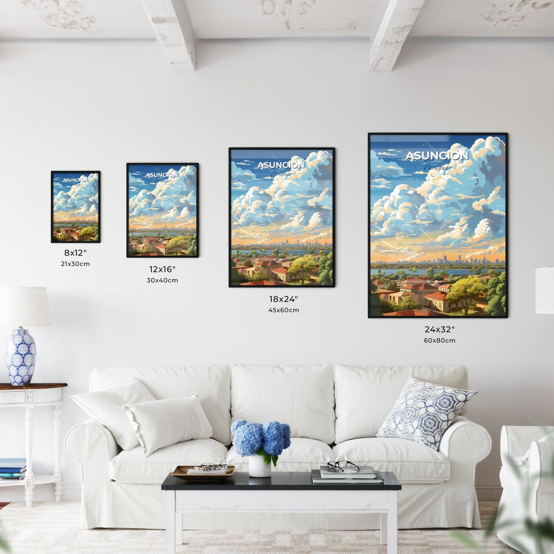 Asuncion Paraguay Sunset River City Skyline South America Art Poster - Image 3