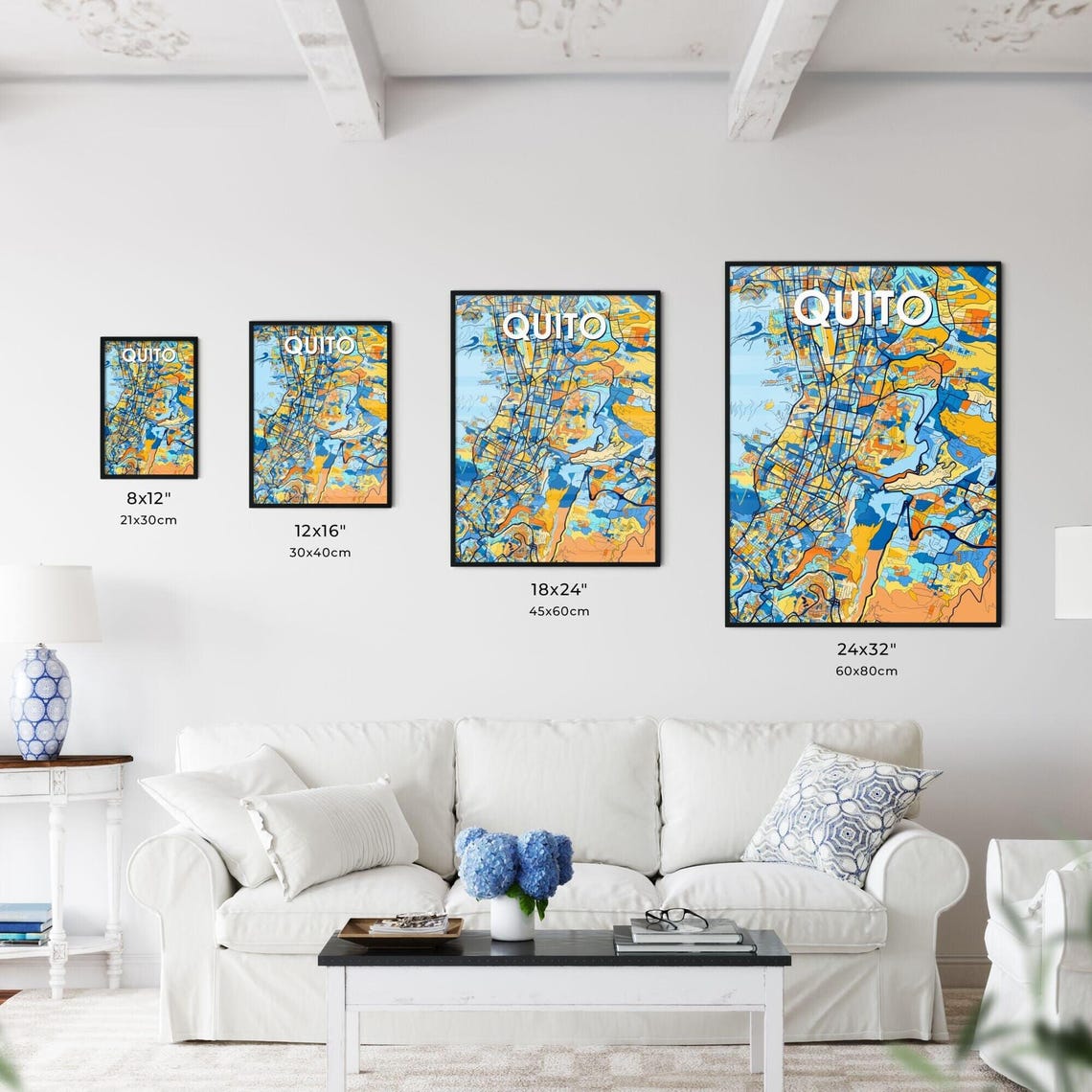 Quito Ecuador Colorful Modern City Street Map Travel Decor Poster - Image 3