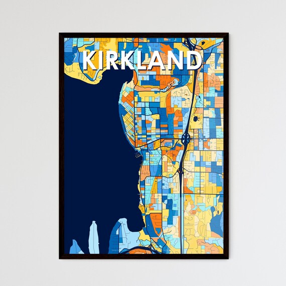 Kirkland Washington Vibrant Colorful Mosaic City Street Map Art Poster