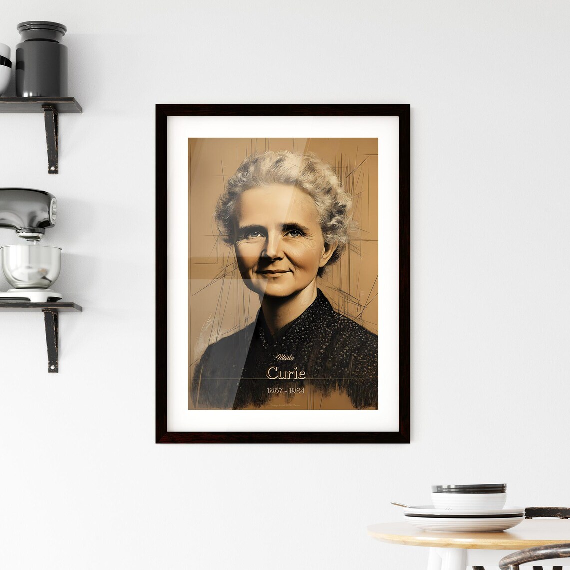 Marie Curie Pioneering Scientist Elegant Portrait Art Poster - Image 3