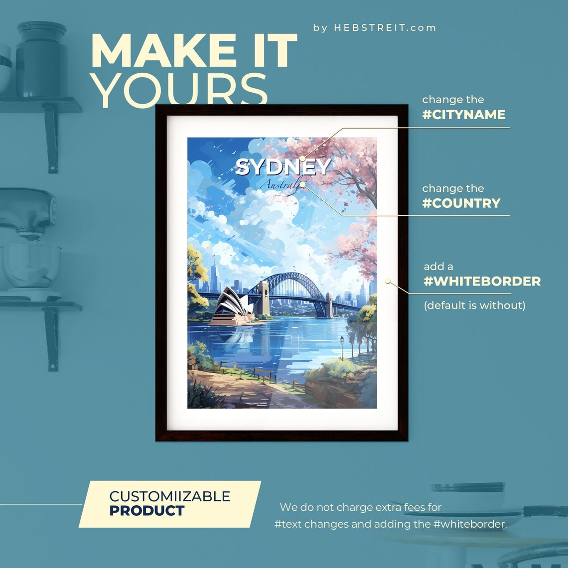Sydney Australia Opera House Harbour Bridge Waterfront Poster - Image 2