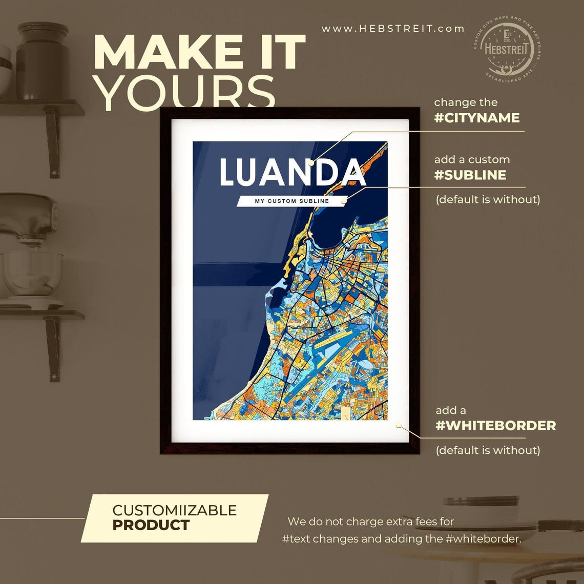 Luanda Angola Coastal Peninsula City Map Bold Vibrant Art Print - Image 2
