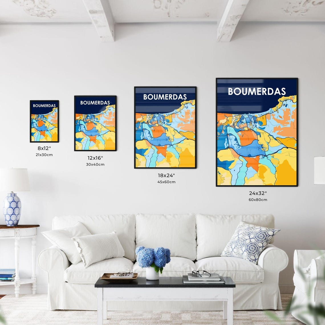 Boumerdas Algeria Colorful City Map Art Print Vibrant Wall Decor - Image 3