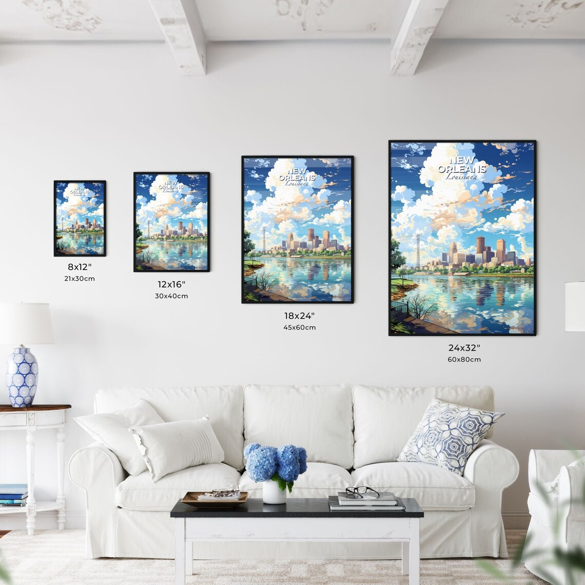 New Orleans Louisiana Skyline Across The Mississippi River Poster - Image 4