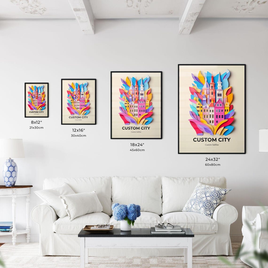 Custom City Papercut Personalized Hometown Skyline Art Print - Image 3
