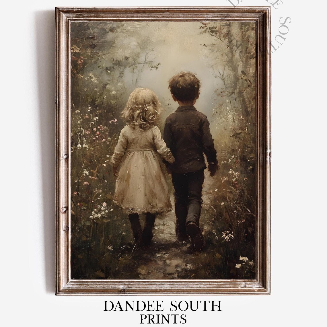 Classic Children Garden Path Misty Oil Painting Nursery Poster