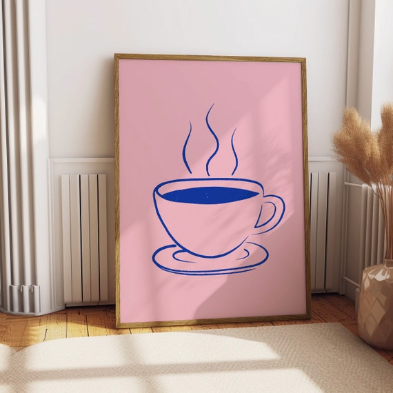 Coffee Cup Art Print Coffee Lover Poster Coffee Bar Decor Kitchen Wall Art Trendy Wall Decor Wall Art Instant