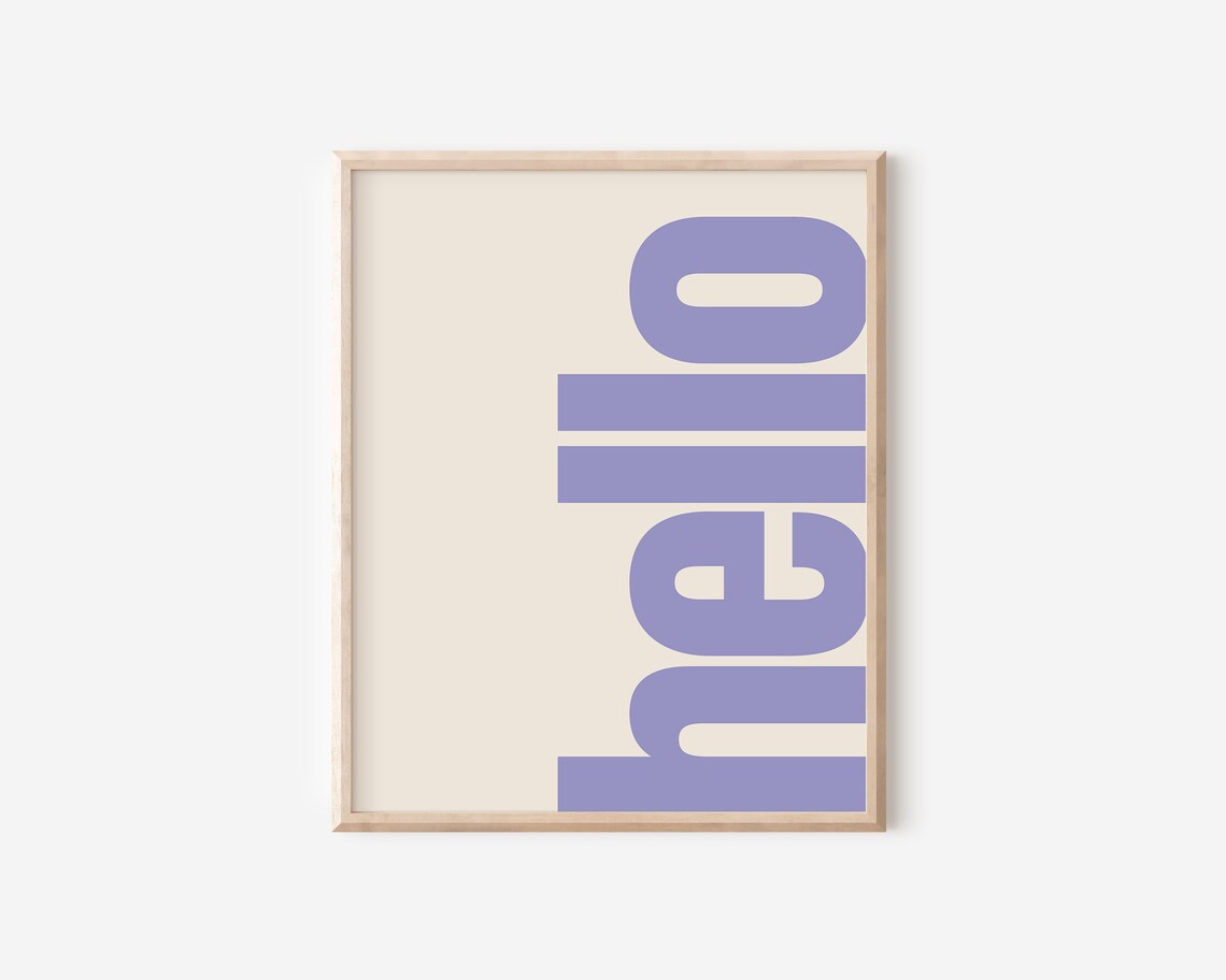 Hello Print Typography Poster, Retro Neutral Style - Image 2