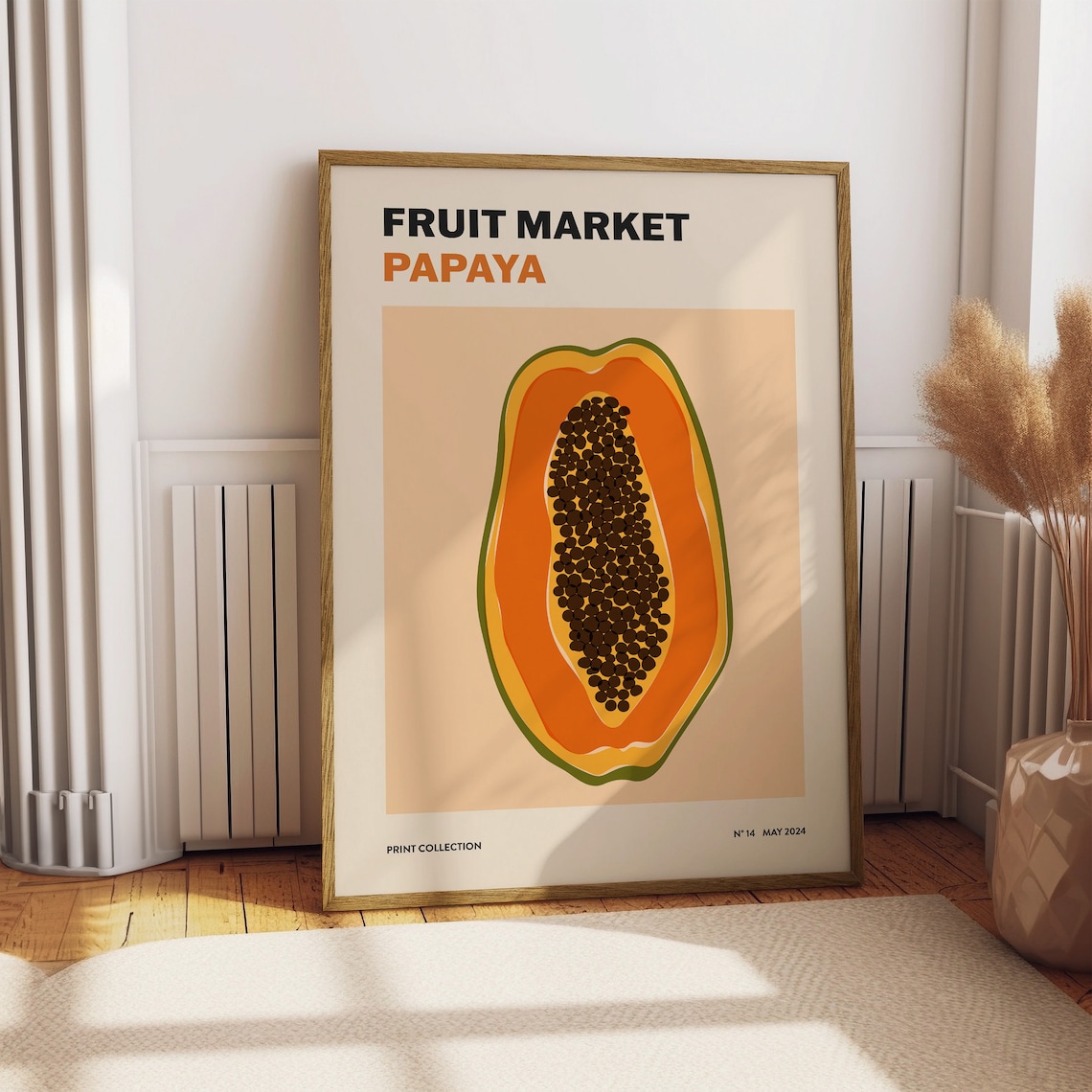 Papaya Fruit Market Abstract Fruit Art Print - Image 3