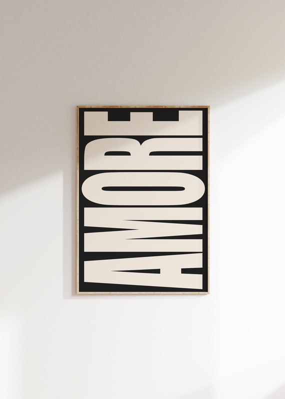 Amore Retro Italian Typography Love Art Print