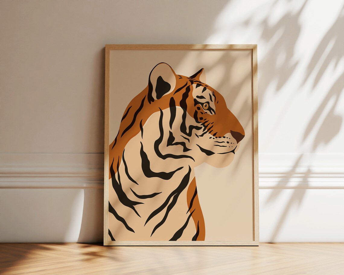 Tiger Jungle Safari Art Print, Modern Boho Style - Image 2