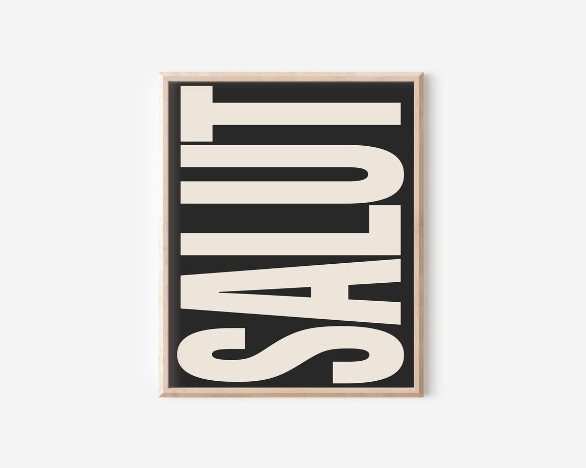 Salut Typography Retro French Art Print