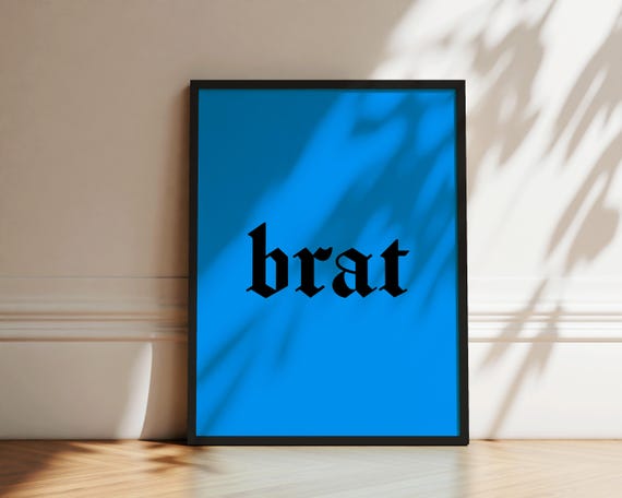 Brat Blackletter Typography Print Brat Summer Poster Y2k Art Neon Type Poster Bold Wall Decor Art