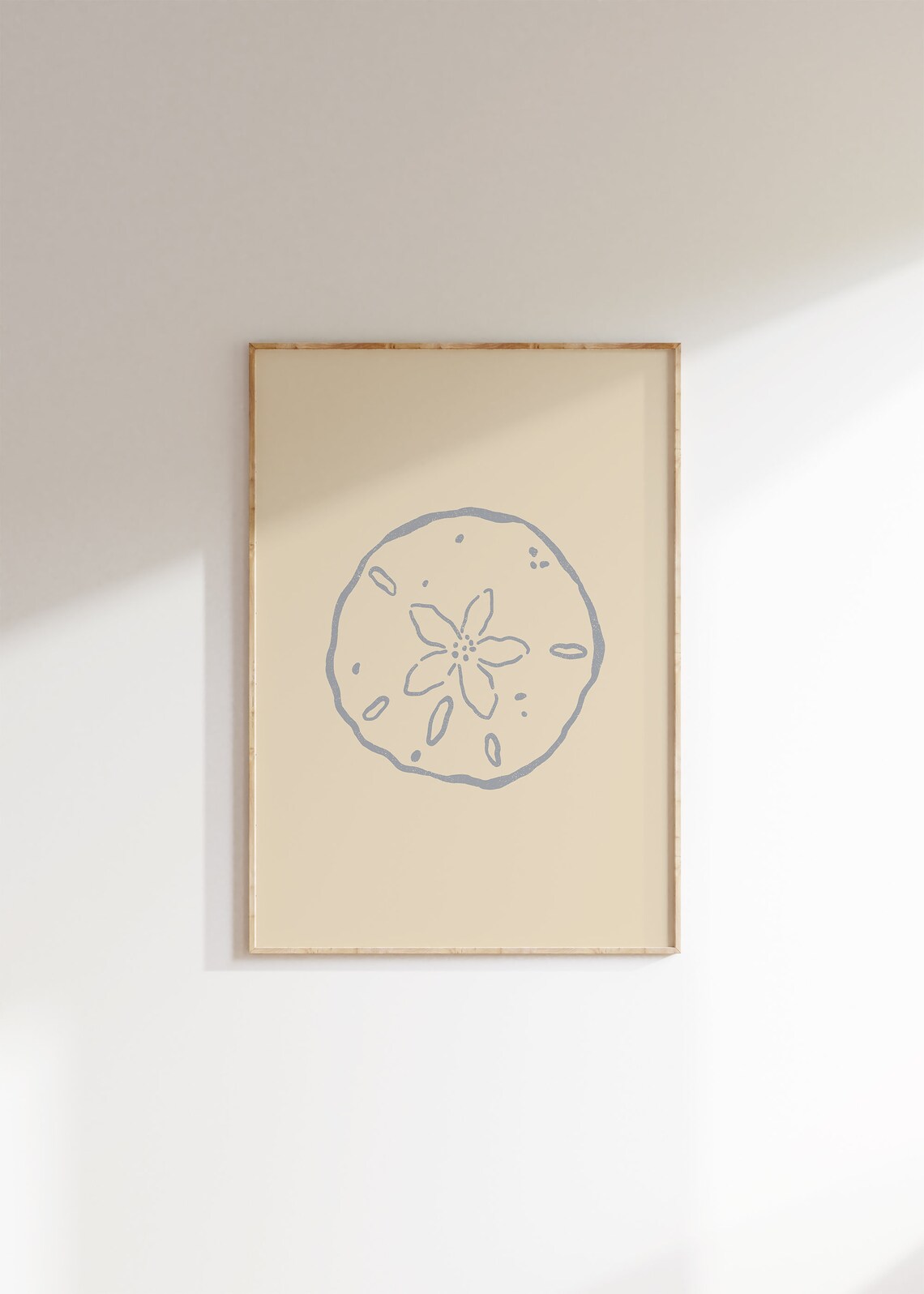 Sand Dollar Ink Drawing, Coastal Boho Art Print
