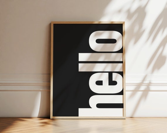 Hello Trendy Typography Art Print