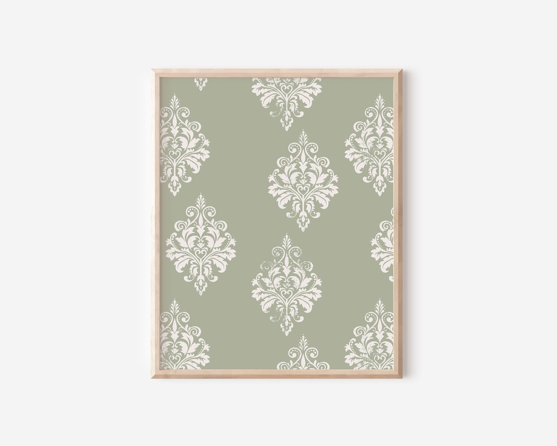Boho Block Print Pattern, Modern Woodblock Art Print