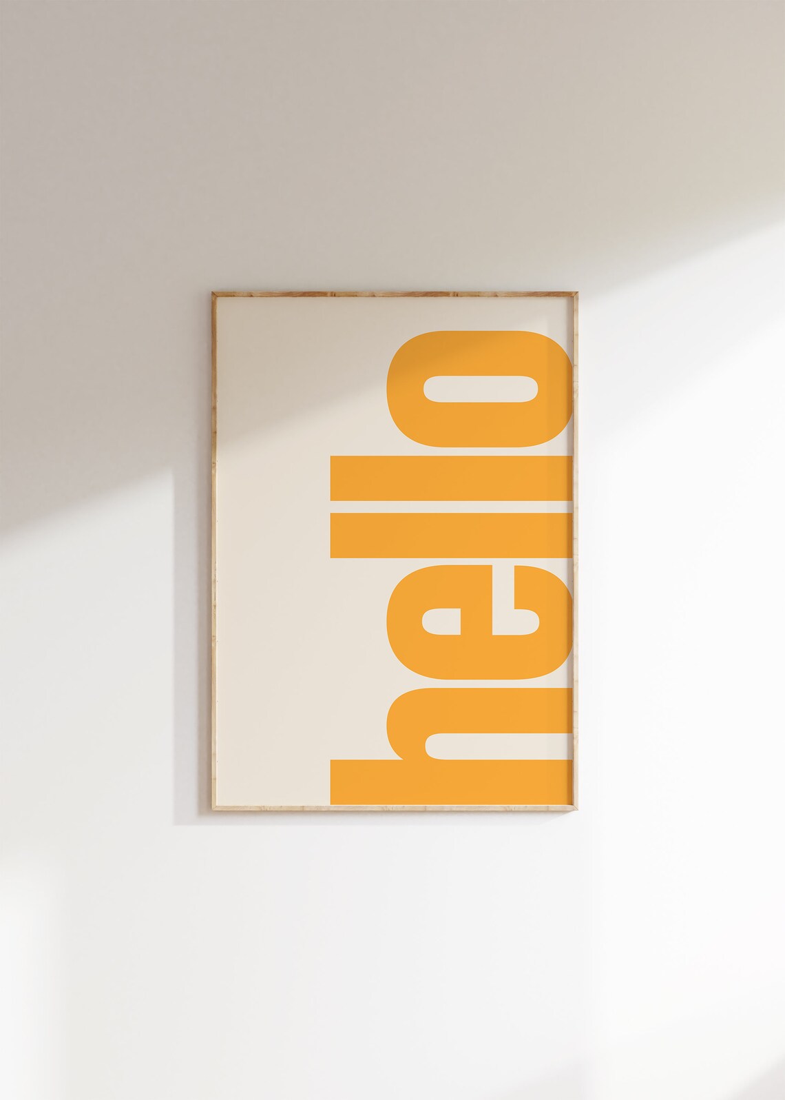 Hello Retro Typography Poster, Neutral Gallery Wall