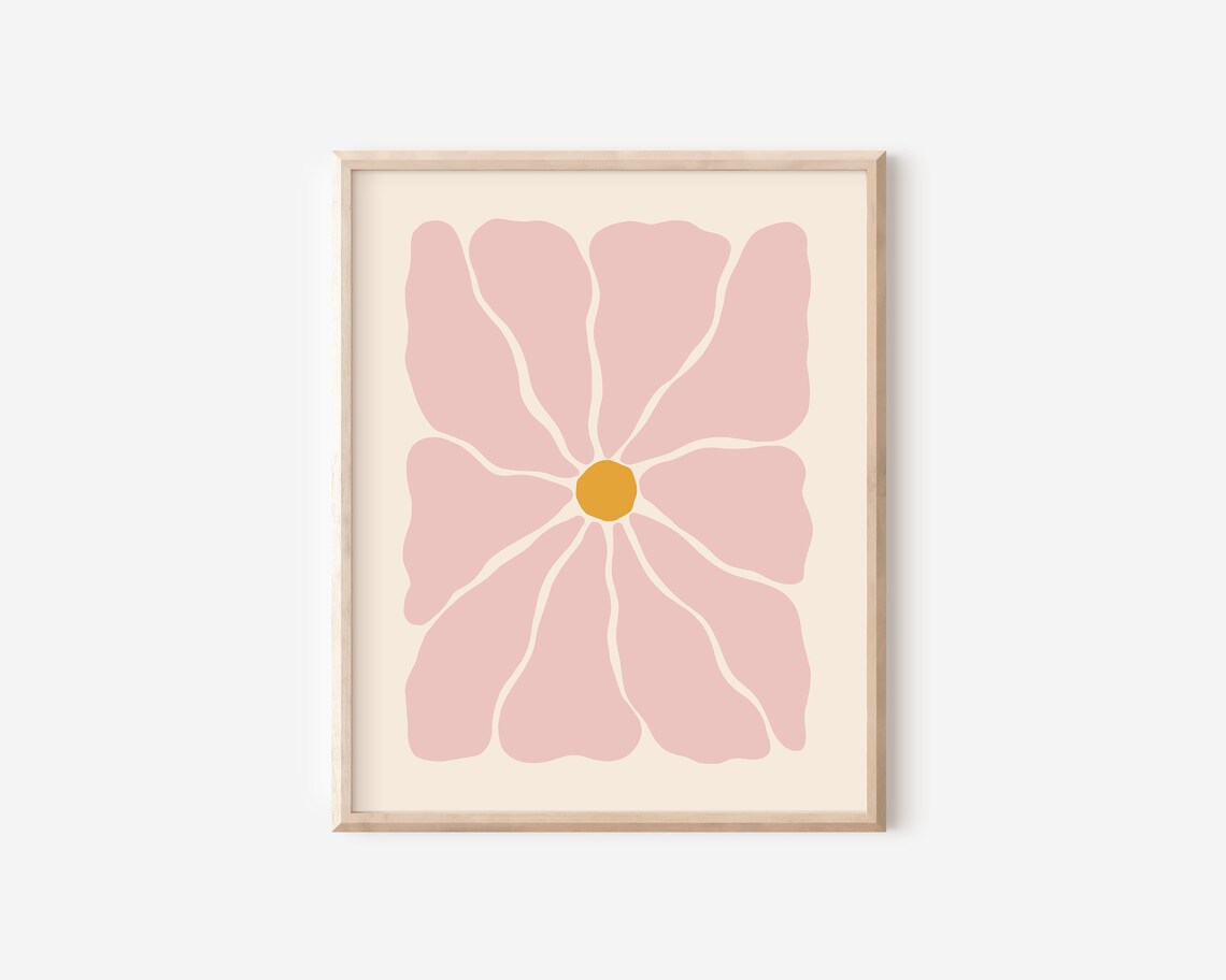 Retro Abstract Flower Art Print, 70s Floral Artwork - Image 2