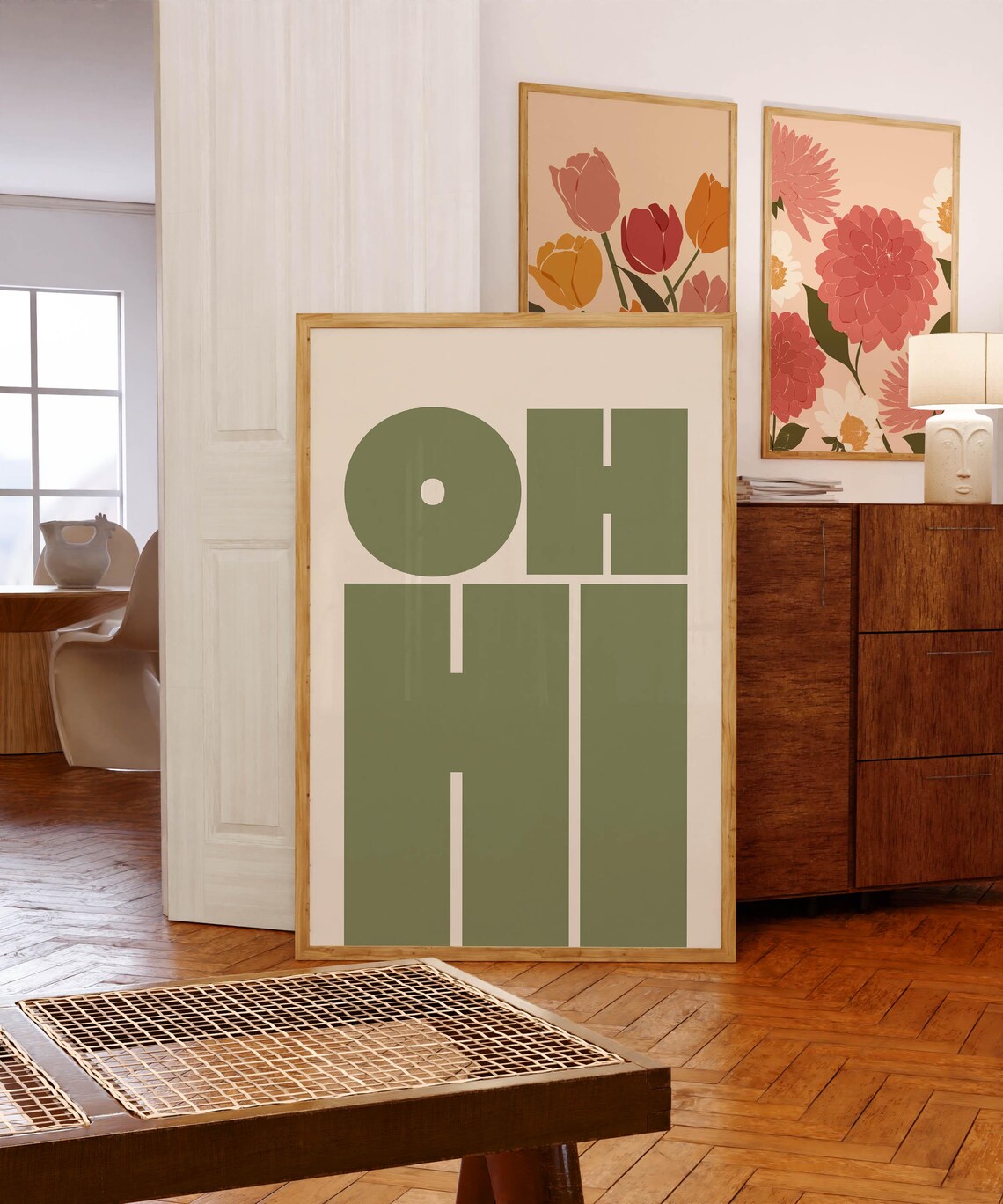 Oh Hi Typography Poster, Modern Wall Art Print